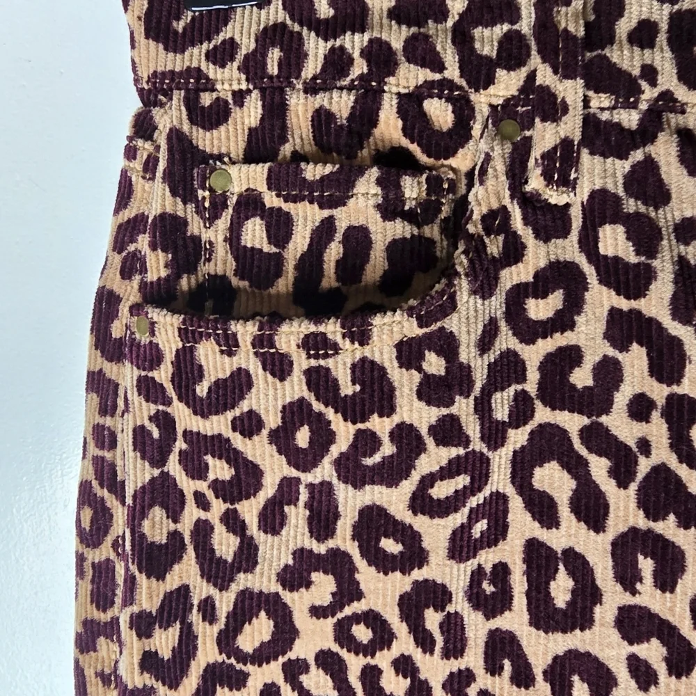 Ann Taylor Leopard Print Corduroy Skinny Pants Highest Rise NWT 2 Petite